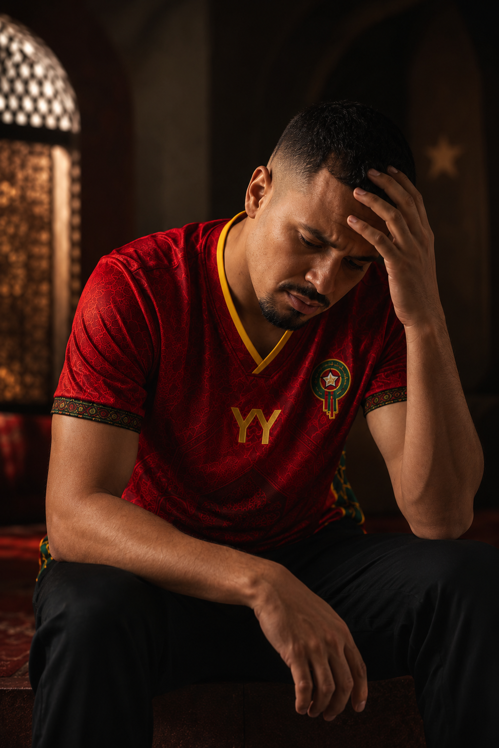 Maillot de Football MANCHE COURTE - Maroc Rouge Héritage