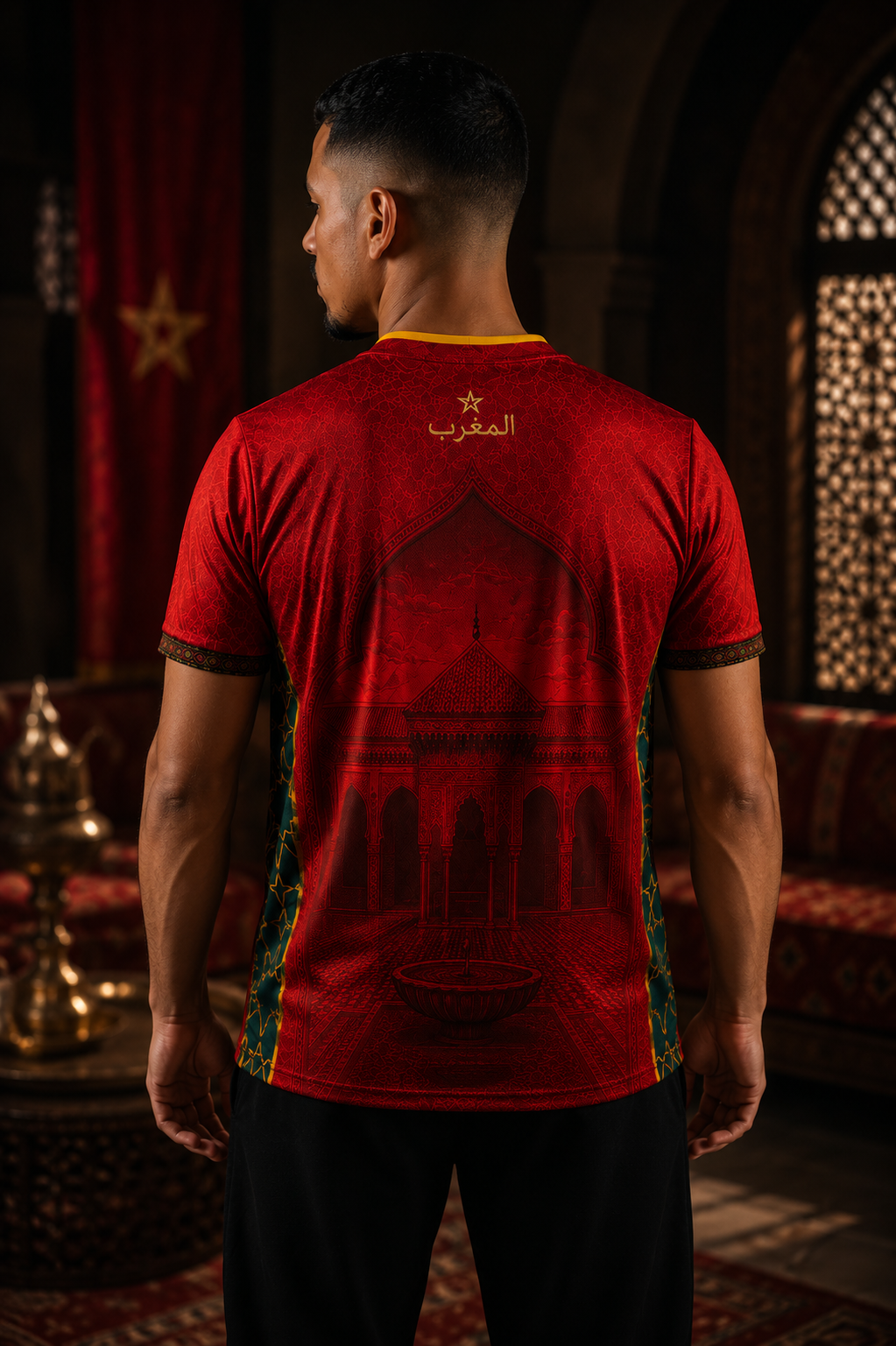 Maillot de Football MANCHE COURTE - Maroc Rouge Héritage